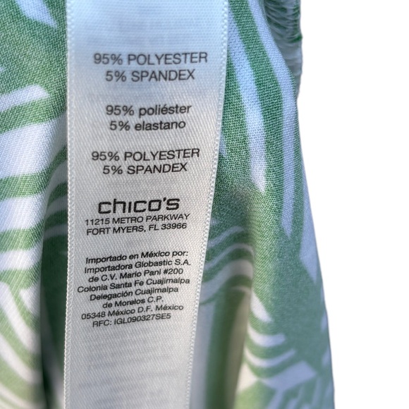 Chico’s Women’s S/M Tropical Palm Maxi Dress With Cascading Cropped Overlay - Picture 13 of 15
